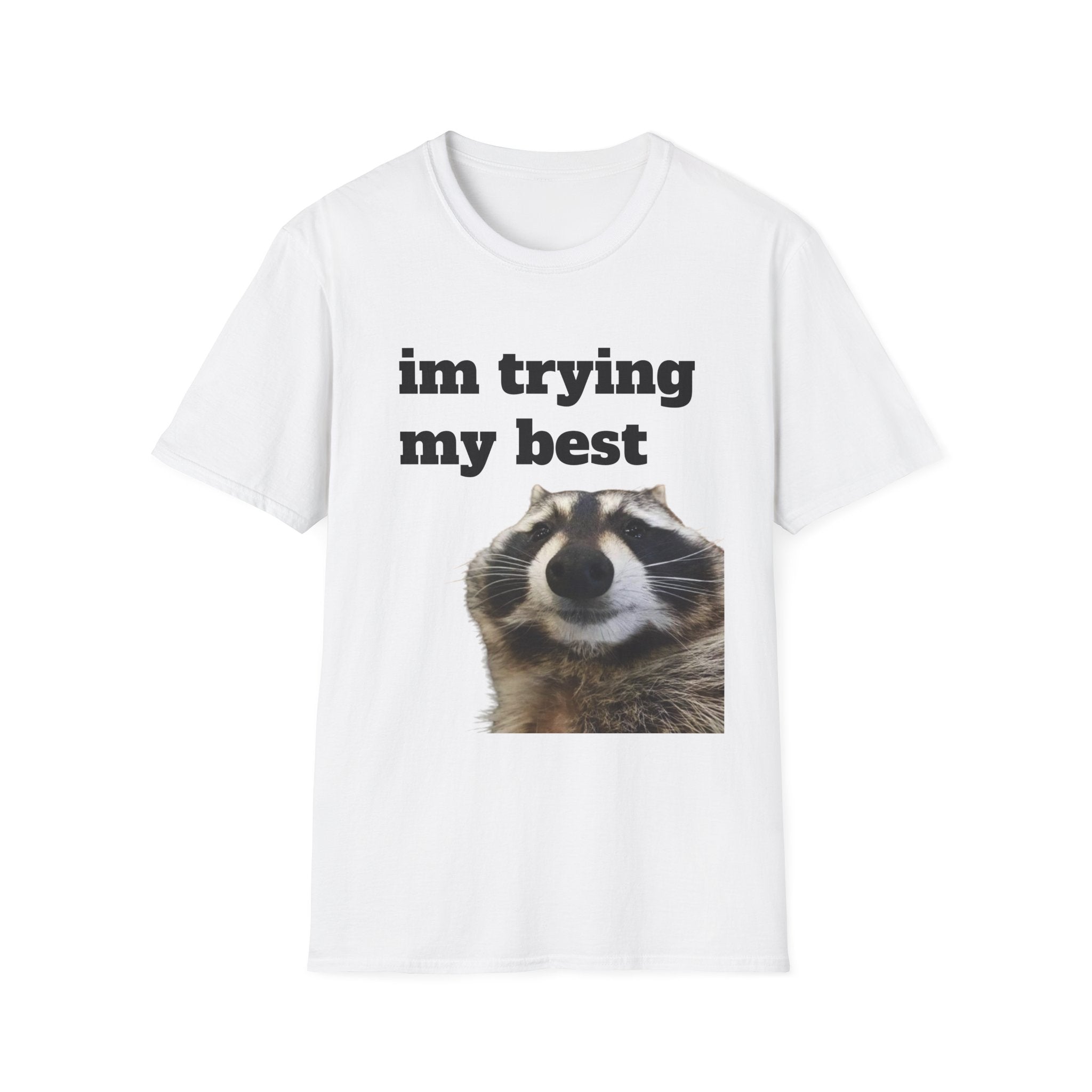 Im Trying My Best Raccoon T-Shirt — Cute Motivational Graphic Tee