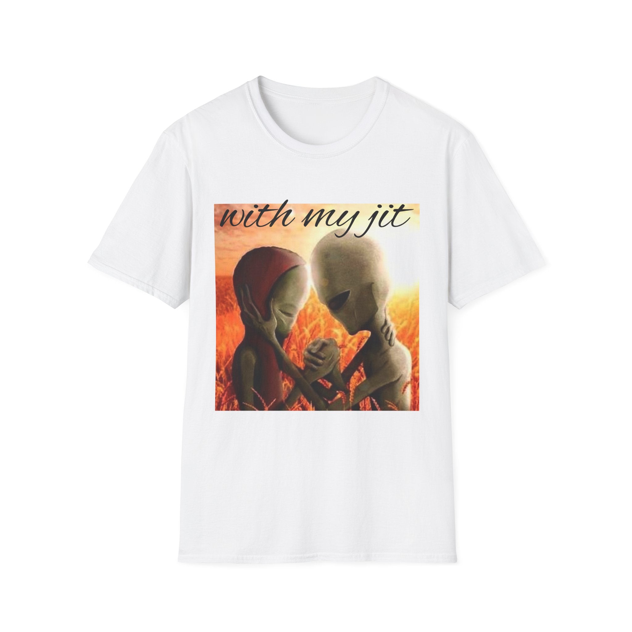 T-Shirt — "With My Jit" Alien Couple Graphic Tee